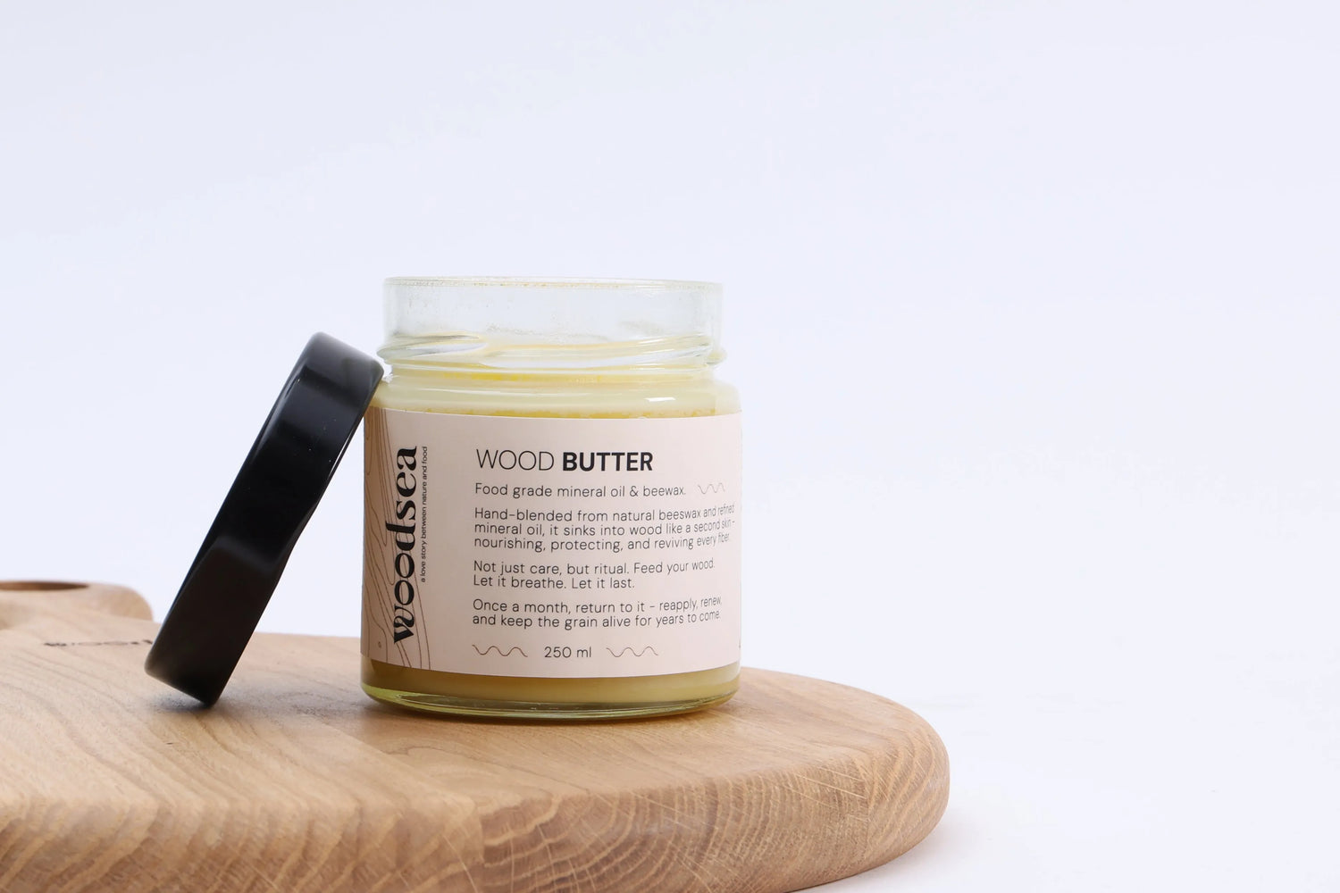 Woodsea Wood Butter jar – natural beeswax and mineral oil wood conditioner