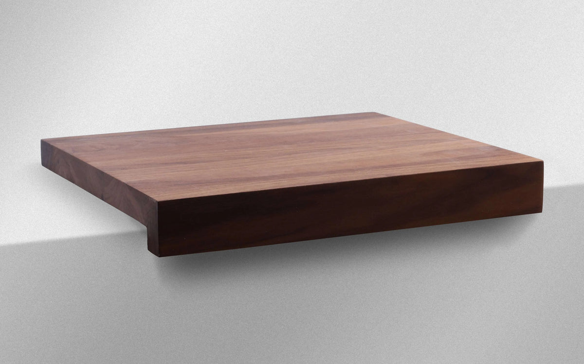 Walnut Edge Cutting Board with a raised back edge for the built-in magnetic knife holder